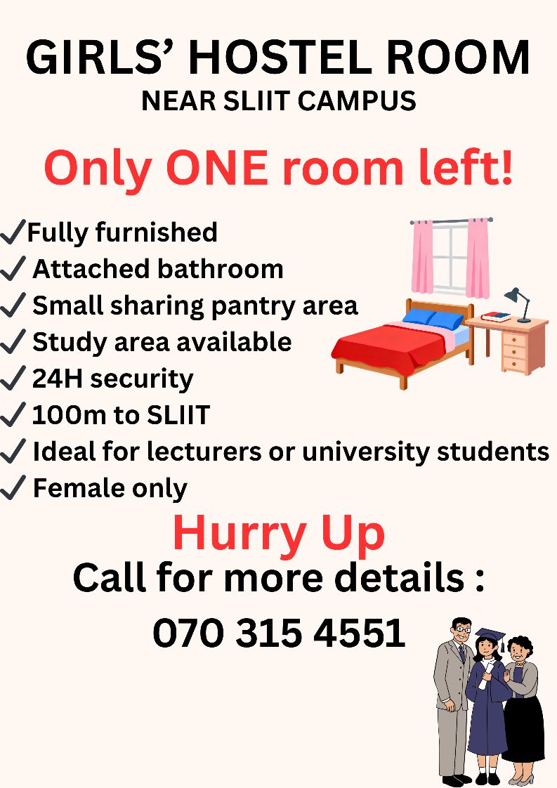 මාළඹේ SLIIT , HORIZON , CINEC විශ්වවිද්‍යාල වලට ආසන්නයේ විශ්වවිද්‍යාල ශිෂ්‍යාවන් සහ ආචාර්ය මණ්ඩලය සඳ -  in , 